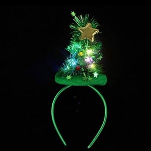 Christmas Holiday St. Patrick’s Day LED light up green tree HEADBAND costume